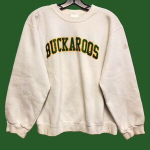 Vintage NIKE Sweater Adult Small White BUCKAROOS Swoosh GRAIL Made In USA RARE